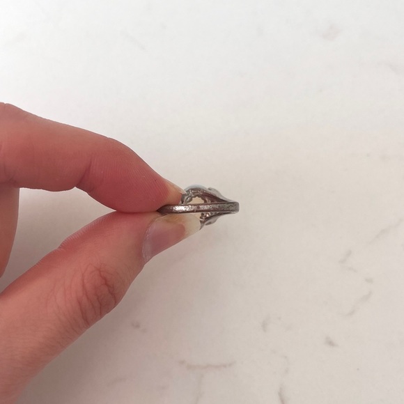 2pcs set - light blue/clear stone silver rings 🦋 - Picture 7 of 9